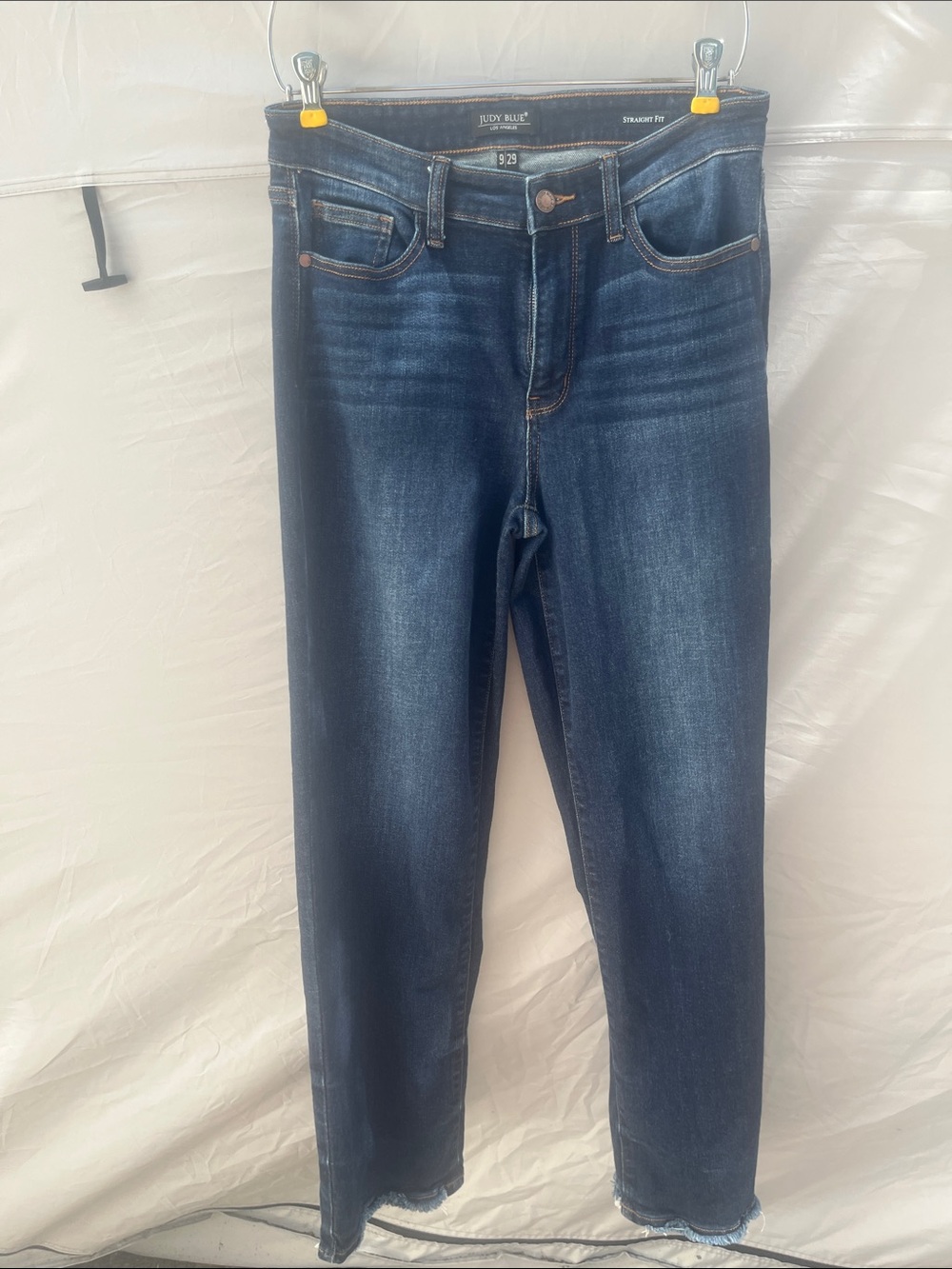 Judy Blue Dark Indigo Straight Leg Jeans with Subtle Fade